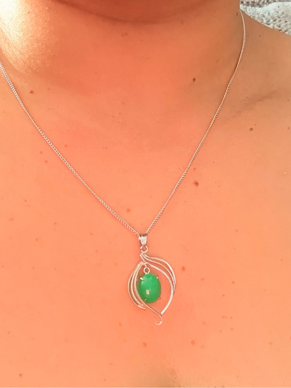 Genuine Jade Silver Pendant Necklace - Women Jewelry Japan 🇯🇵